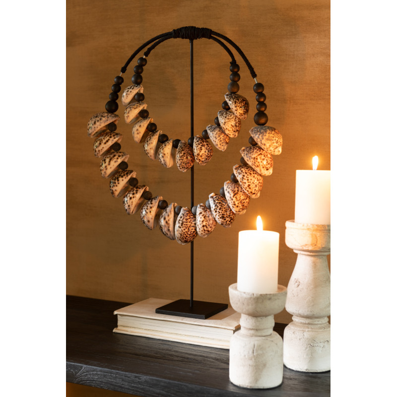 Décoration sur pied Collier ethnique Hauteur 60 cm en Coquillage Noir Nance - 3