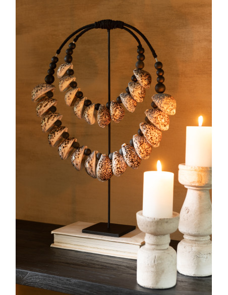 Décoration sur pied Collier ethnique Hauteur 60 cm en Coquillage Noir Nance - 3