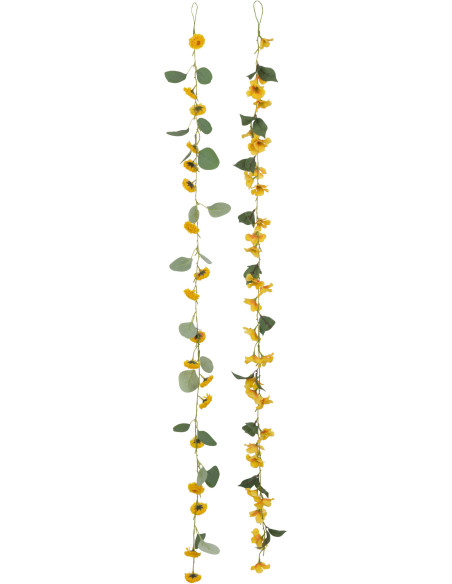Décoration à suspendre Guirlande de fleurs 120 cm en Plastique Jaune Vert Bianca (Lot de 2) - 1