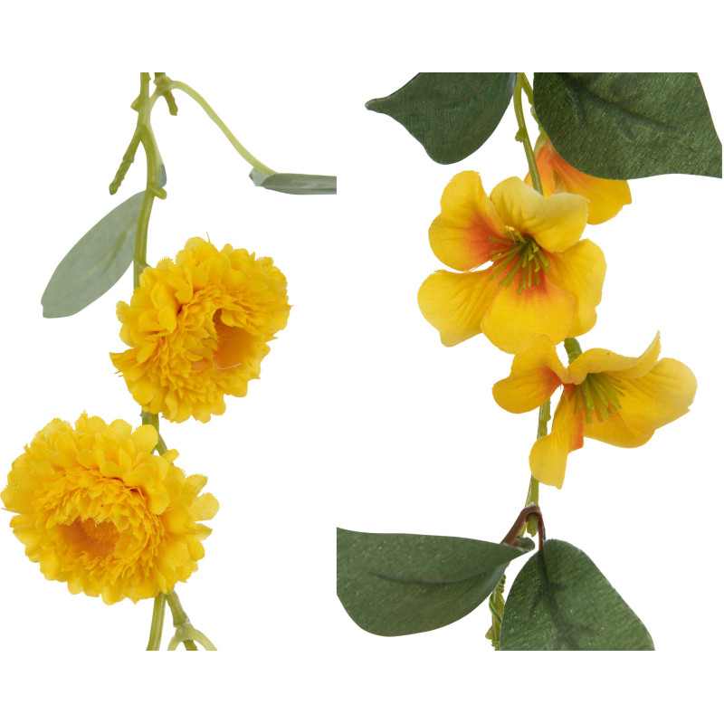 Décoration à suspendre Guirlande de fleurs 120 cm en Plastique Jaune Vert Bianca (Lot de 2) - 2