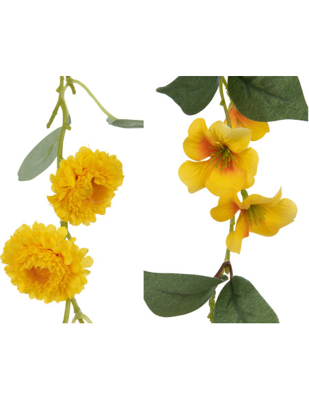 Décoration à suspendre Guirlande de fleurs 120 cm en Plastique Jaune Vert Bianca (Lot de 2) - 2