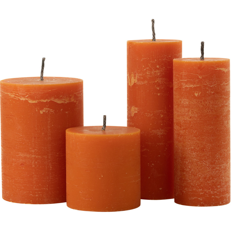 Bougie d'extérieur Pilier en Orange 50 heures Hauteur 28 cm J-Line - 2
