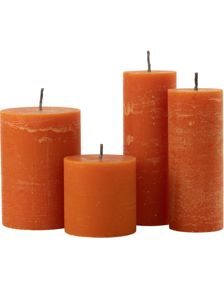 Bougie d'extérieur Pilier en Orange 50 heures Hauteur 28 cm J-Line - 2