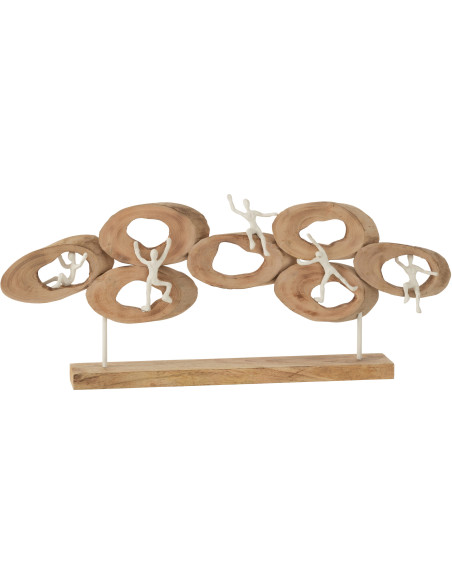 Décoration sur pied Personnages grimpant 70 cm en Bois de manguier Naturel Rayshell - 1