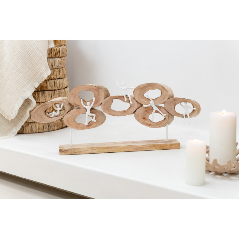 Décoration sur pied Personnages grimpant 70 cm en Bois de manguier Naturel Rayshell - 2