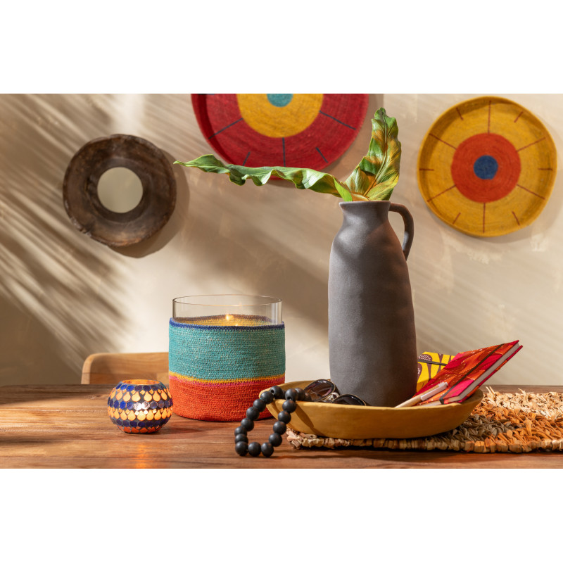 Corbeille déco Rond en Papier mâché Jaune Jilli (Lot de 3) - 3