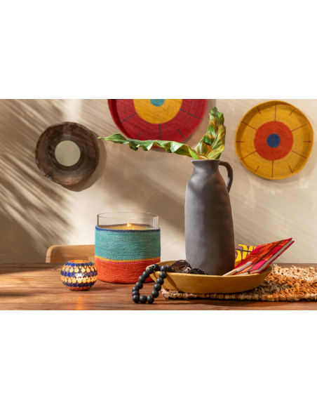 Corbeille déco Rond en Papier mâché Jaune Jilli (Lot de 3) - 3