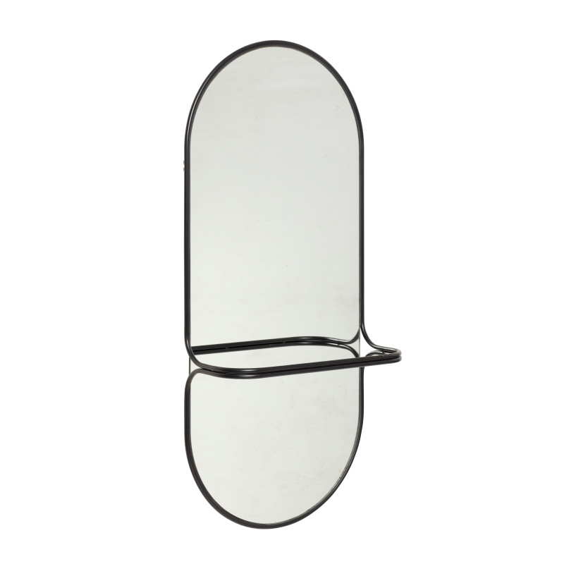 Grand Miroir moderne porte serviette Ovale 46x102 en Métal Noir Carry - 2