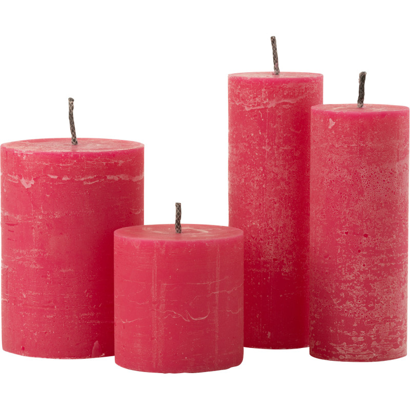Bougie d'extérieur Pilier en Rose 50 heures Hauteur 28 cm J-Line - 2