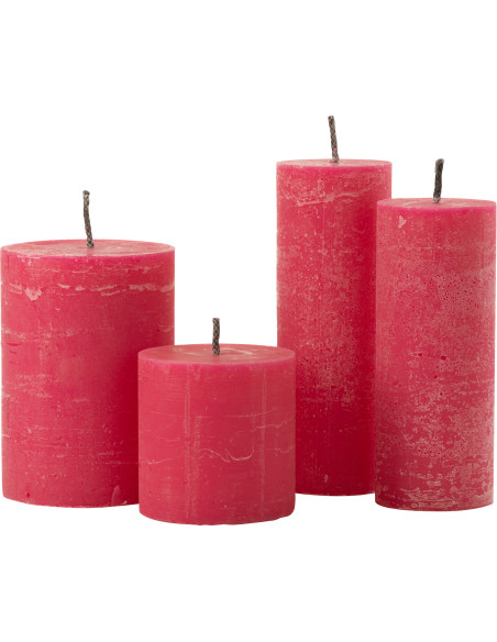 Bougie d'extérieur Pilier en Rose 50 heures Hauteur 28 cm J-Line - 2