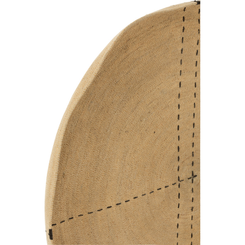 Décoration murale XL 100 cm en Jonc de mer Naturel Noir Motif tirets Emna - 2