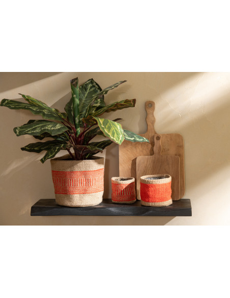Cache-pot Rond Diamètre 20 cm en Jute Naturel Orange Kyler (Lot de 2) - 3