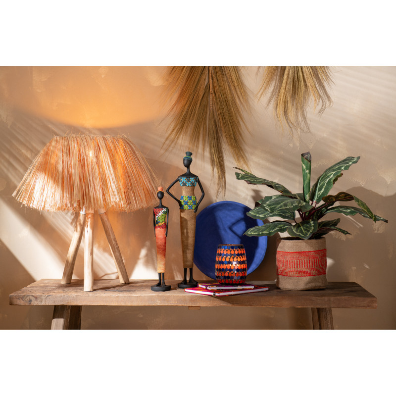 Cache-pot Rond Diamètre 20 cm en Jute Naturel Orange Kyler (Lot de 2) - 4