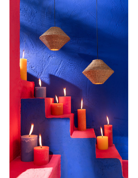 Bougie d'extérieur Pilier en Bleu 95 heures Hauteur 21 cm J-Line - 2