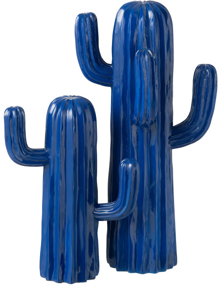 Statuette déco Cactus Hauteur 40 cm en Résine Bleu Kaktos - 2