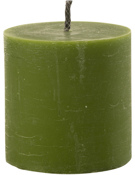 Bougie d'extérieur Pilier en Vert 70 heures Hauteur 13 cm J-Line - 1