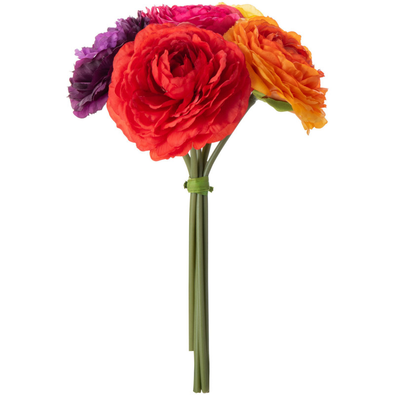 Bouquet Fleurs artificielles Renoncule Hauteur 20 cm en Plastique Jaune Orange Fuchsia Violet Rouge - 1