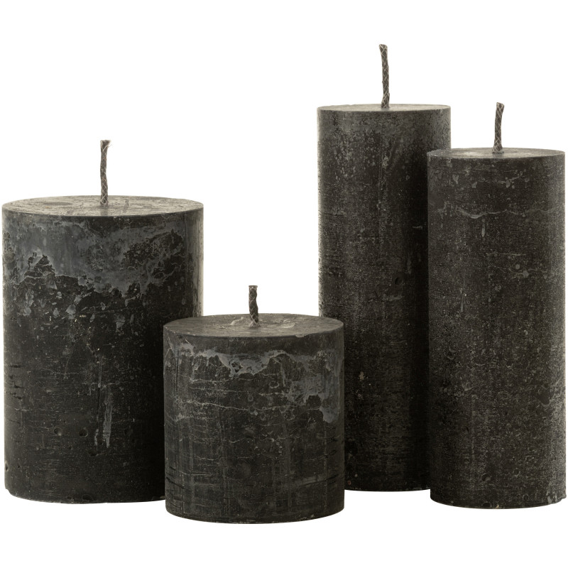 Bougie d'extérieur Pilier en Noir 50 heures Hauteur 28 cm J-Line - 2