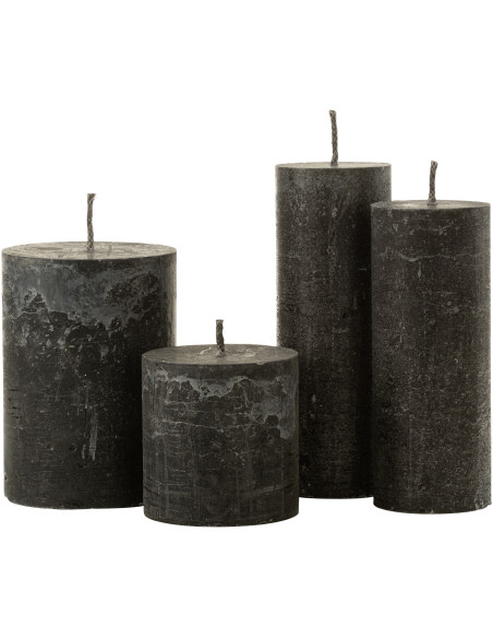 Bougie d'extérieur Pilier en Noir 50 heures Hauteur 28 cm J-Line - 2