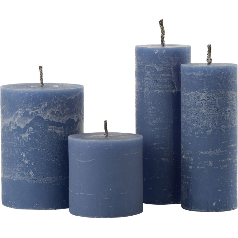 Bougie d'extérieur Pilier en Bleu 50 heures Hauteur 28 cm J-Line - 2