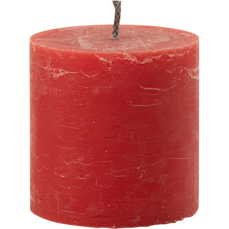 Bougie d'extérieur Pilier en Rouge 70 heures Hauteur 13 cm J-Line - 1