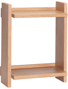 Étagère murale moderne 2 niveaux en Bois MDF Naturel Effet chêne Forma - 1