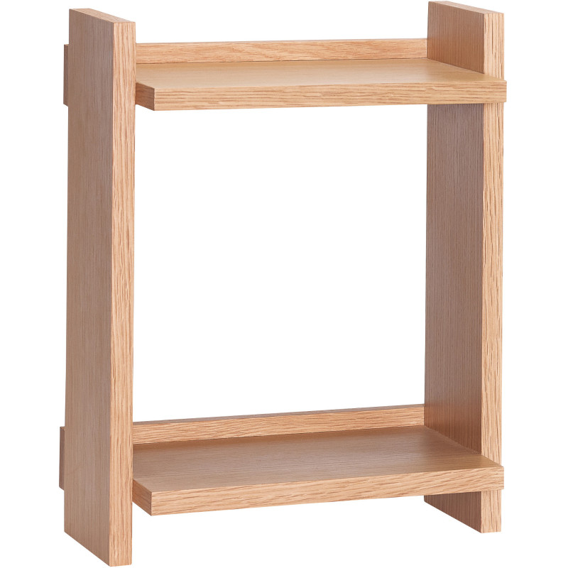 Étagère murale moderne 2 niveaux en Bois MDF Naturel Effet chêne Forma - 2