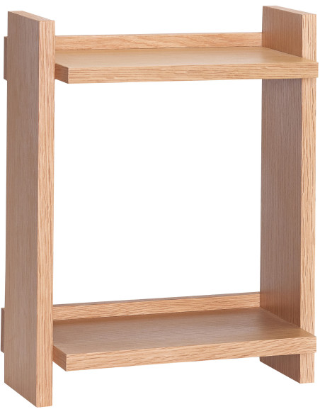 Étagère murale moderne 2 niveaux en Bois MDF Naturel Effet chêne Forma - 2