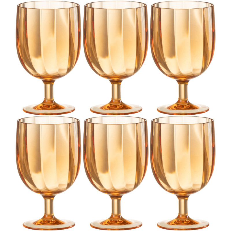 Verre à vin 310 ml en Plastique réutilisable Orange Annora (Lot de 6) - 1