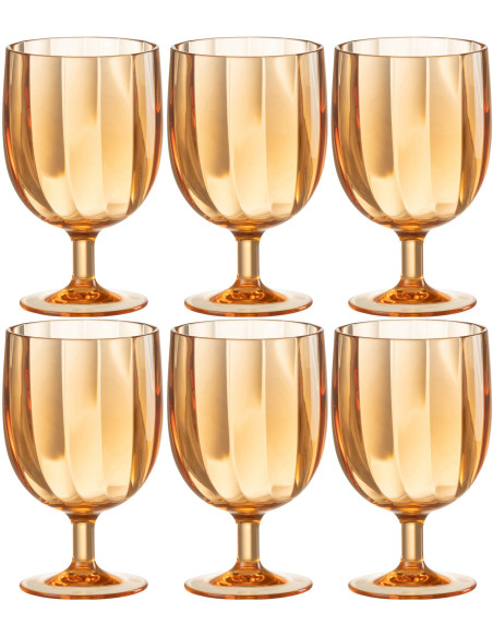 Verre à vin 310 ml en Plastique réutilisable Orange Annora (Lot de 6) - 1