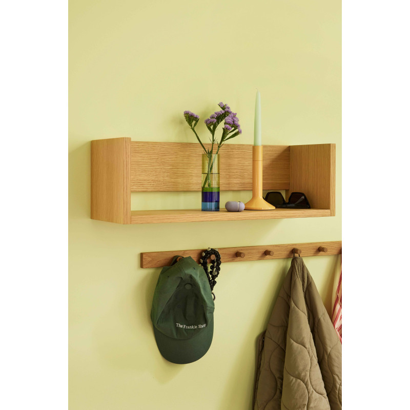 Grand Porte manteaux moderne 9 crochets 100 cm en Bois MDF Naturel Placage chêne Cosplay - 3