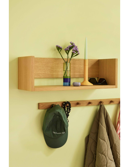 Grand Porte manteaux moderne 9 crochets 100 cm en Bois MDF Naturel Placage chêne Cosplay - 3