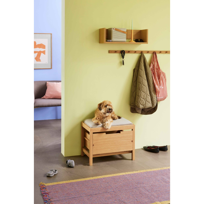 Grand Porte manteaux moderne 9 crochets 100 cm en Bois MDF Naturel Placage chêne Cosplay - 4