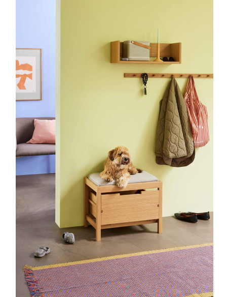 Grand Porte manteaux moderne 9 crochets 100 cm en Bois MDF Naturel Placage chêne Cosplay - 4