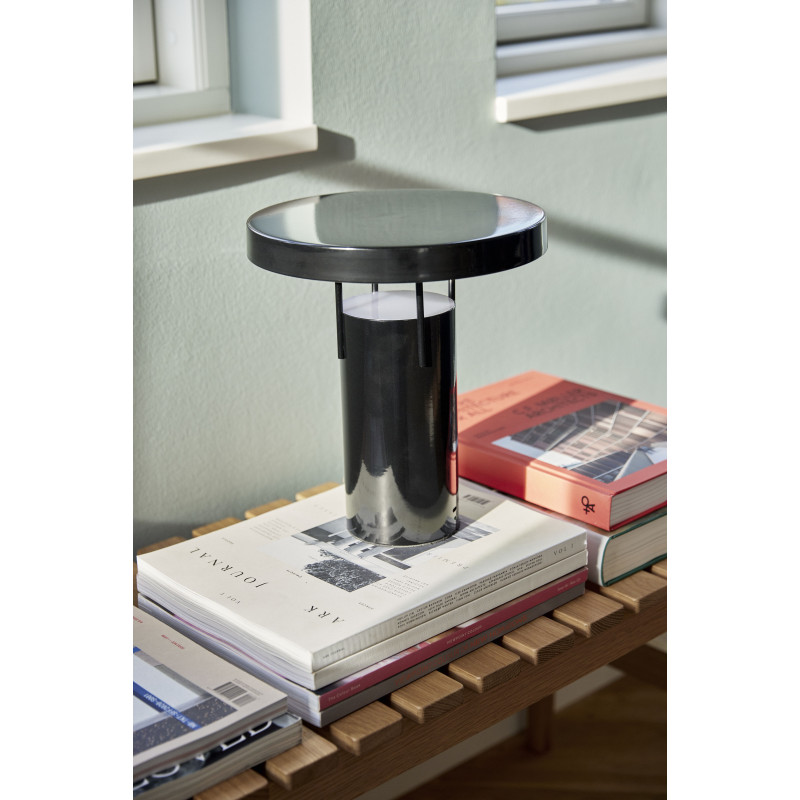 Lampe design rechargeable Hauteur 28 cm en Métal Noir BringMe - 2