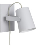 Applique murale gris clair en fer avec câble 22x12x17 cm Ardent