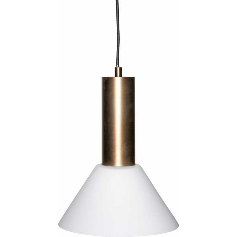 Suspension moderne chic Diamètre 25 cm en Verre Blanc Métal Laiton Bruni Contrast - 2