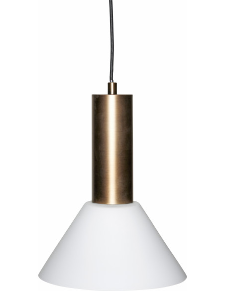 Suspension moderne chic Diamètre 25 cm en Verre Blanc Métal Laiton Bruni Contrast - 2
