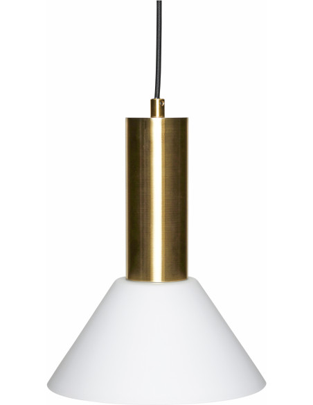 Suspension moderne chic Diamètre 25 cm en Verre Blanc Métal Laiton Contrast - 1