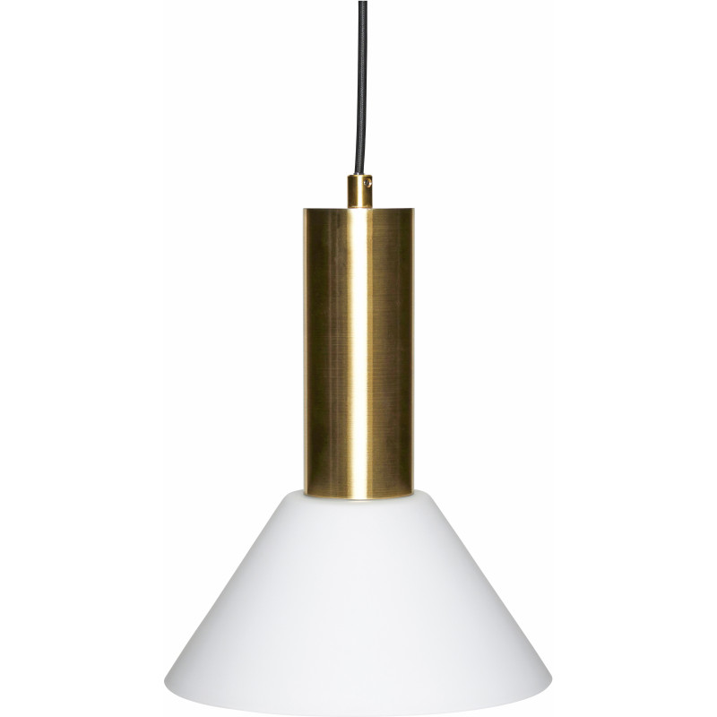 Suspension moderne chic Diamètre 25 cm en Verre Blanc Métal Laiton Contrast - 2