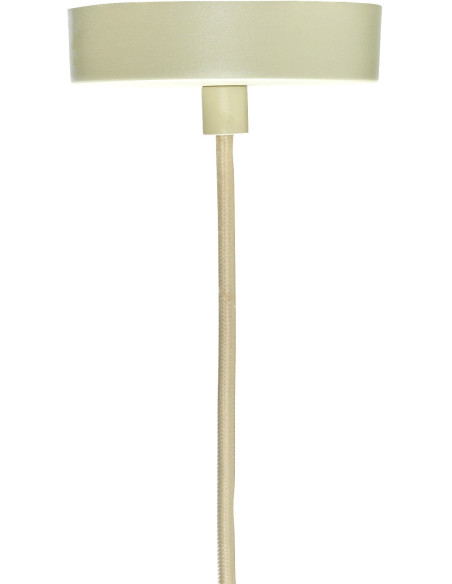 Suspension moderne Diamètre 44 cm en Verre Blanc Strié Métal Sable Solid - 3