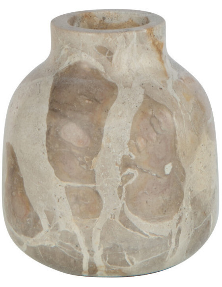 Vase Ovale Hauteur 10 cm en Marbre Beige Tasoz - 1