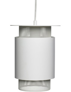 Petite Suspension moderne cylindrique Diamètre 20 cm en Métal Blanc Edge - 1