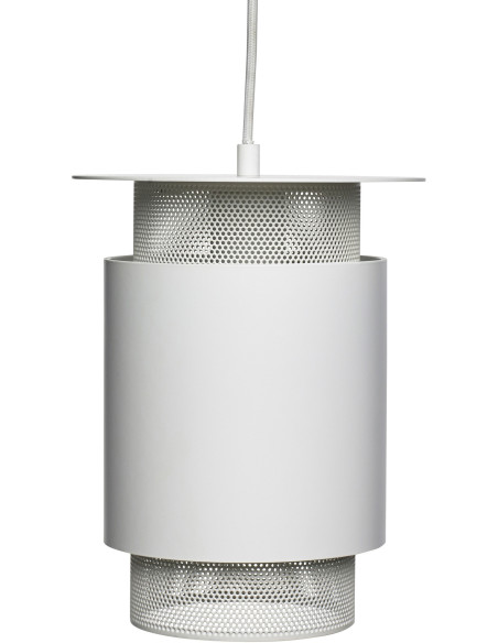 Petite Suspension moderne cylindrique Diamètre 20 cm en Métal Blanc Edge - 1