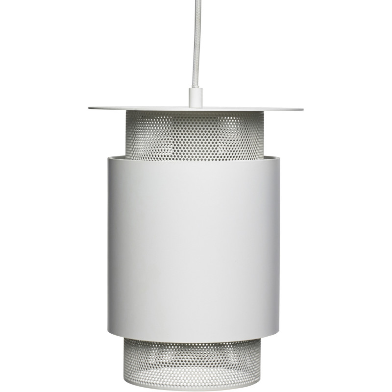 Petite Suspension moderne cylindrique Diamètre 20 cm en Métal Blanc Edge - 2