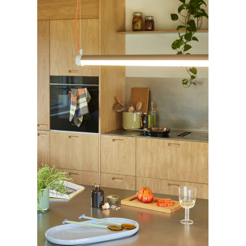 Grande Suspension Néo moderne 152 cm en Métal Naturel Effet bois Verre Interplay - 3