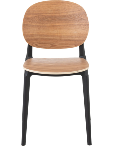 Chaise Basic en Polyester Naturel Effet bois Noir - 4