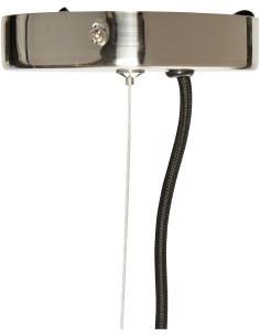 Grande Suspension moderne Diamètre 41 cm en Verre Transparent Texturé Métal Argenté Ripple - 1