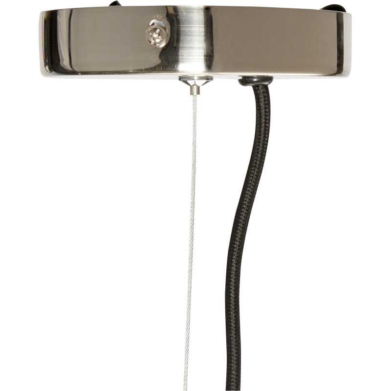 Grande Suspension moderne Diamètre 41 cm en Verre Transparent Texturé Métal Argenté Ripple - 1