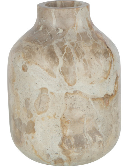 Vase Ovale Hauteur 15 cm en Marbre Beige Tasoz - 1